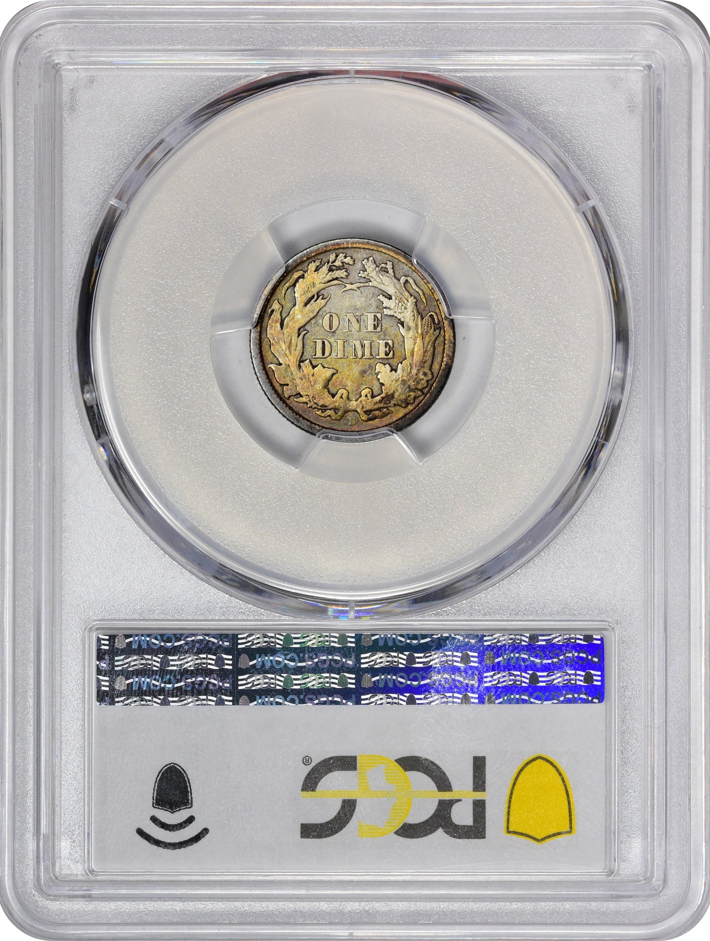 1865-S 10C VF25 PCGS