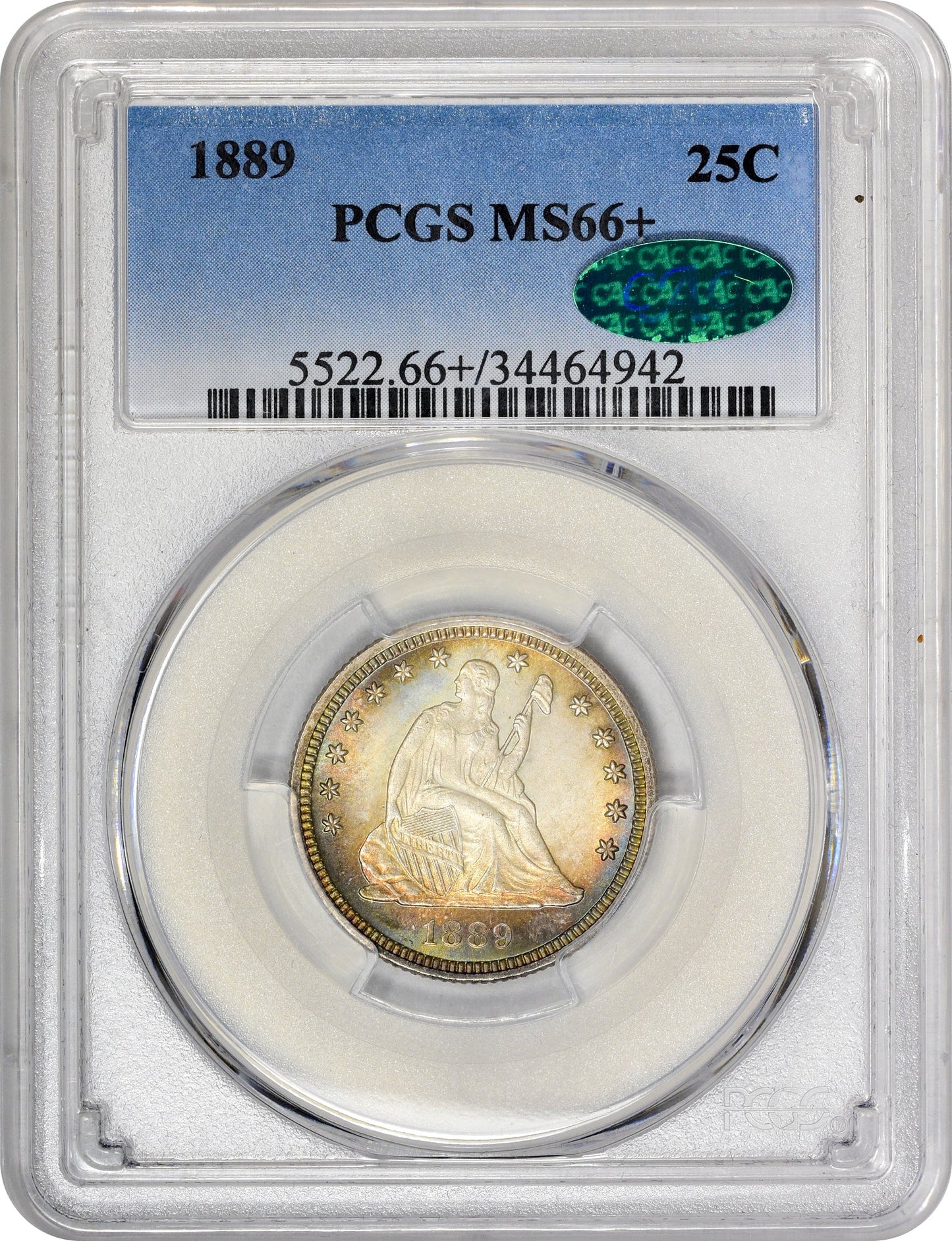 1889 25C MS66+ PCGS CAC