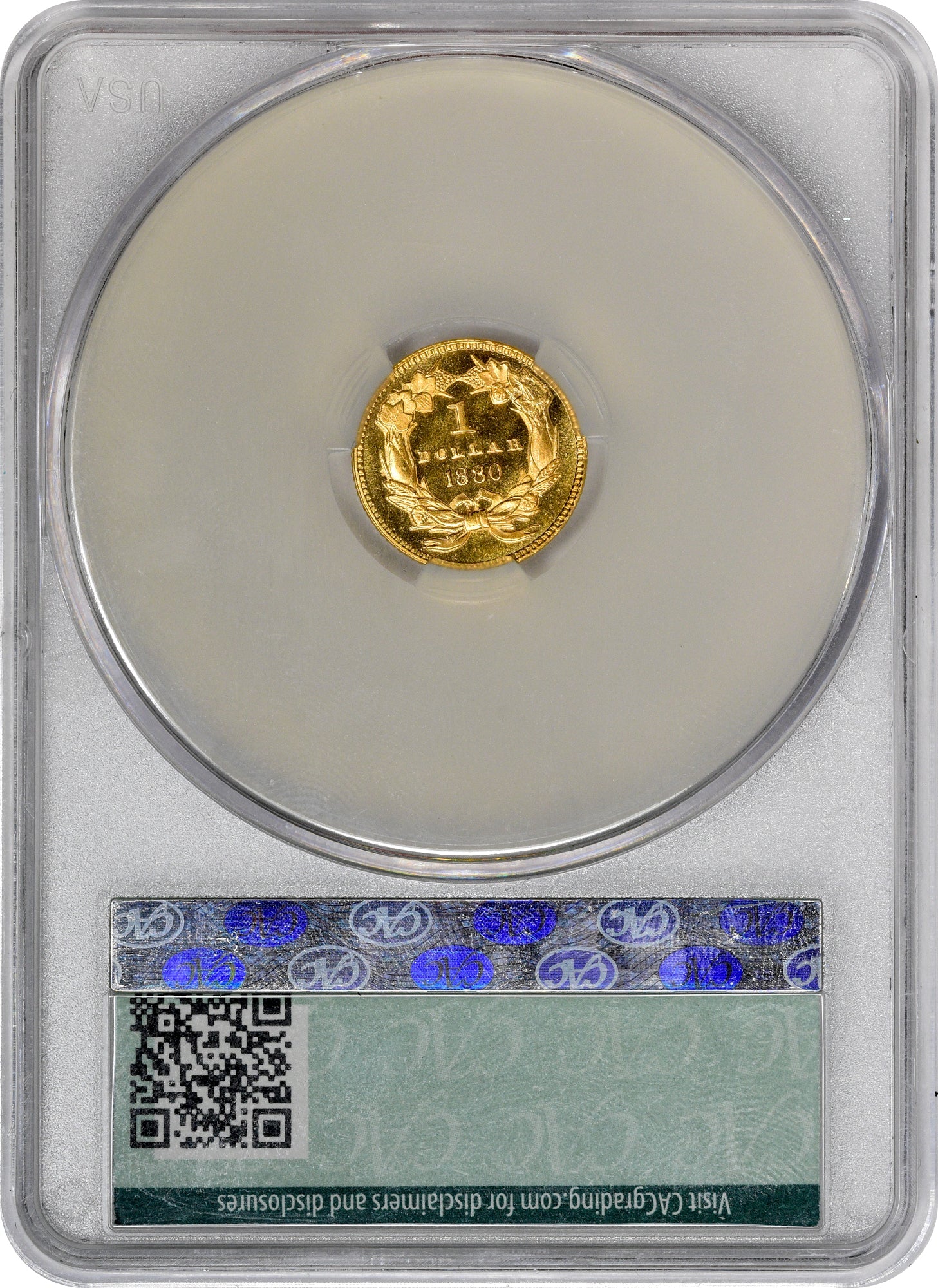 1880 G$1 Pr66 + Cam Cacg $I Gold