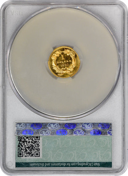 1880 G$1 Pr66 + Cam Cacg $I Gold