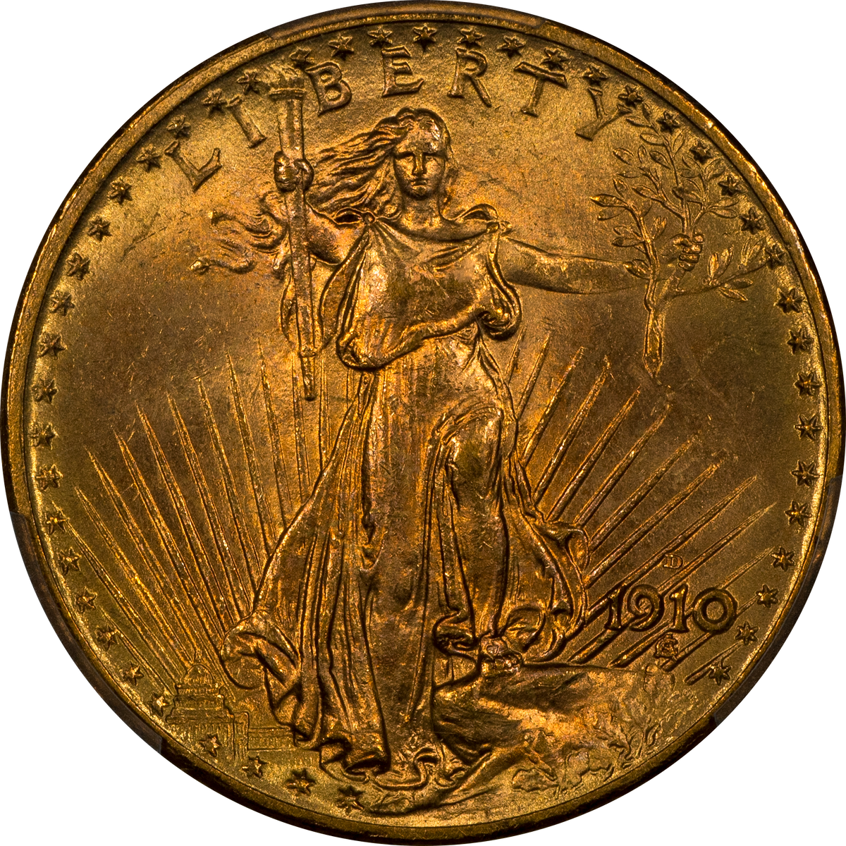 1910-D $20 MS66 PCGS