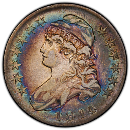 1814 50C O-105a SINGLE LEAF VF35 PCGS