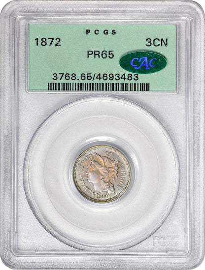 1872 3Cn Pr65 Ogh Pcgs Cac