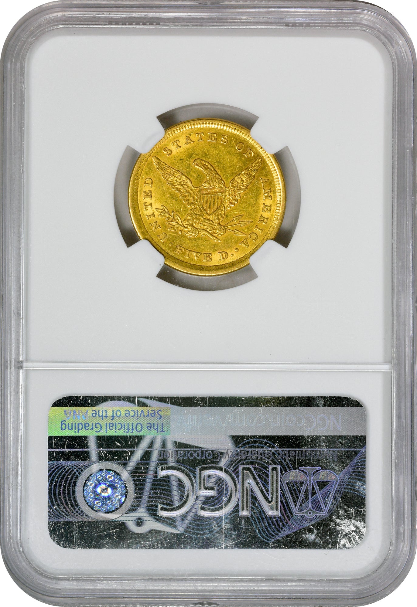 1839 $5 Au58 Ngc Cac