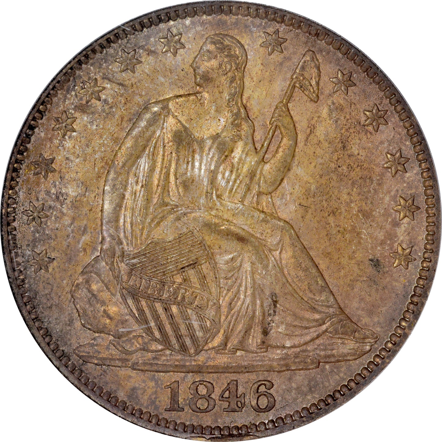 1846 50C MS63 OGH PCGS CAC