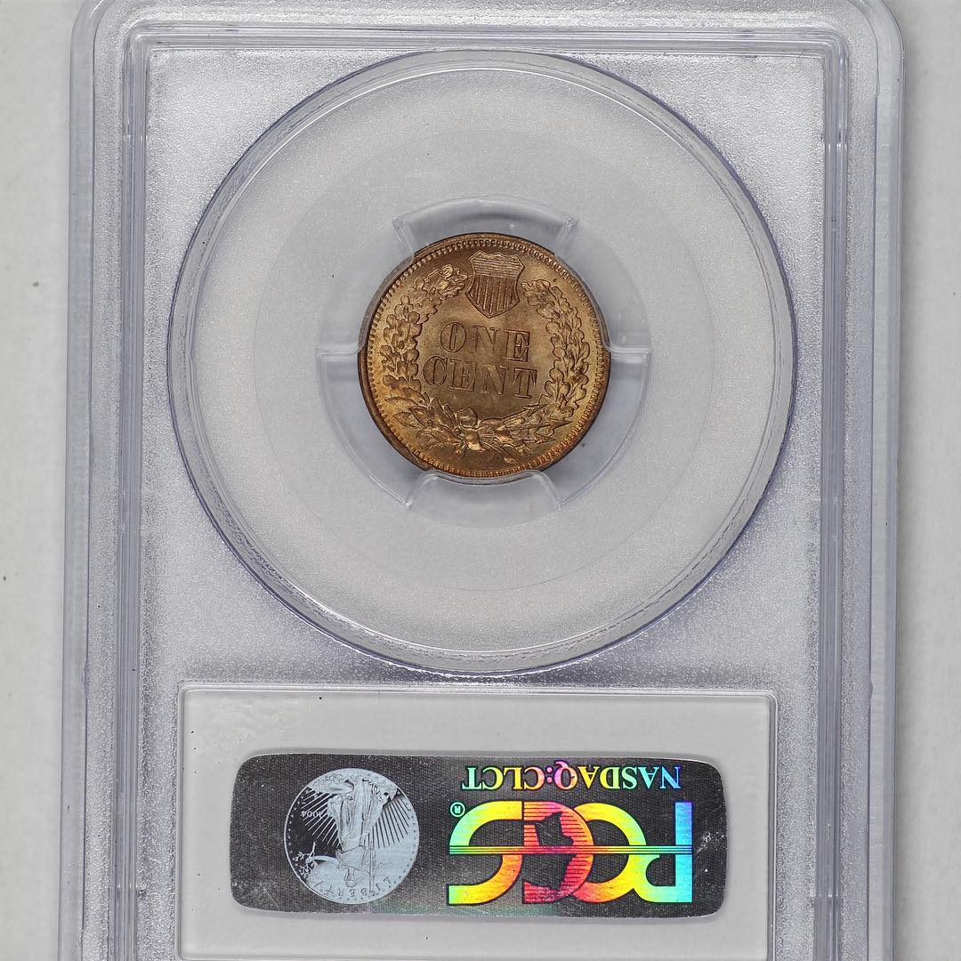 1868 1C MS64 RD PCGS CAC