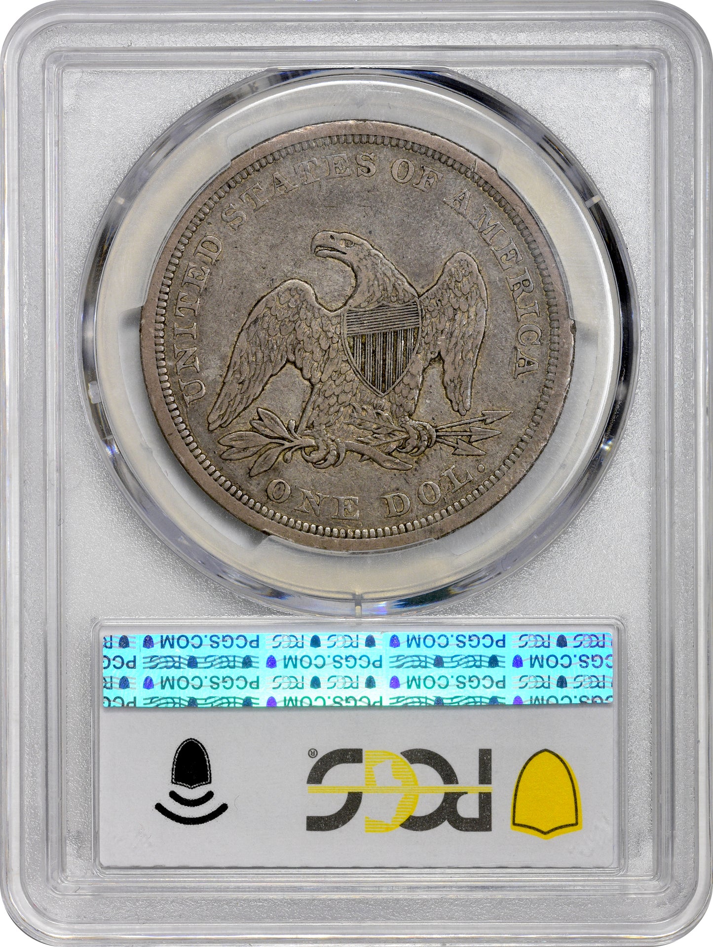 1843 $1 VF25 PCGS CAC