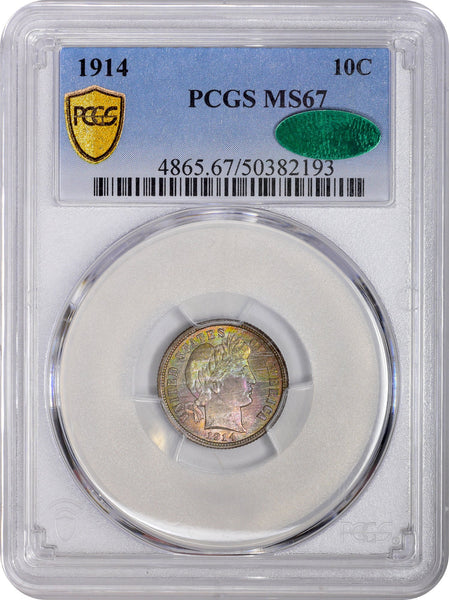 1914 10C Ms67 Pcgs Cac