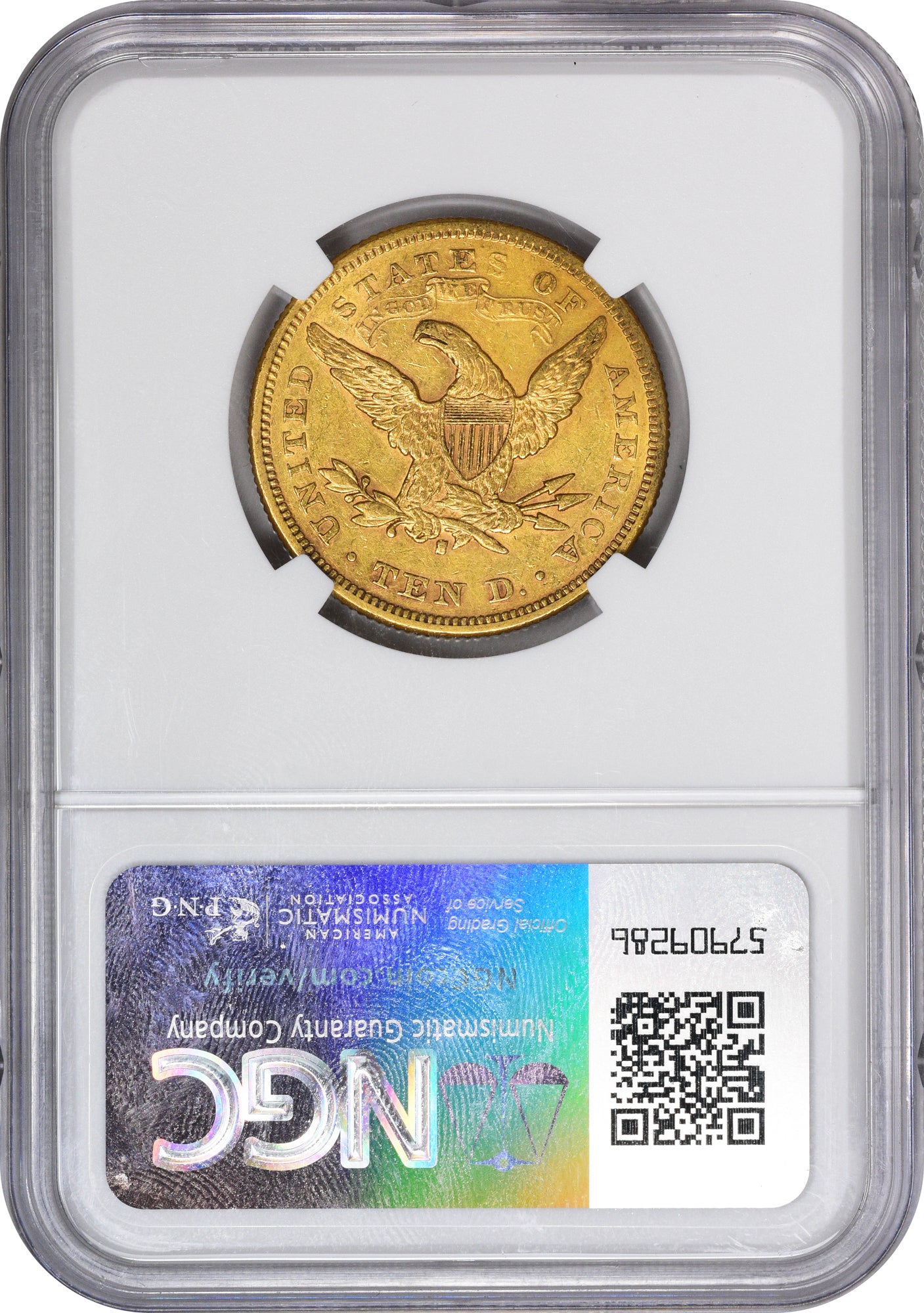 1877-S $10 AU55 NGC CAC