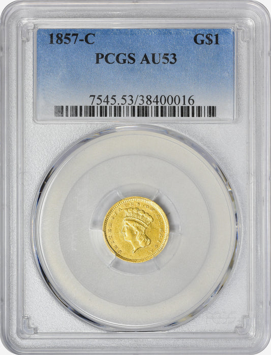 1857-C G$1 AU53 PCGS