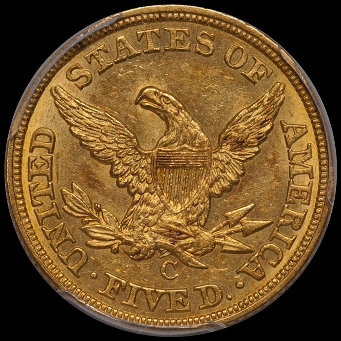 1847-C $5 MS61 PCGS CAC