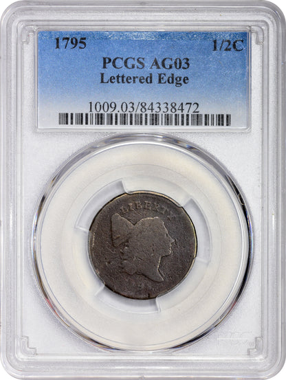 1795 1/2C LETTERED EDGE AG03 PCGS