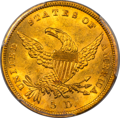 1838 $5 MS63 PCGS CAC