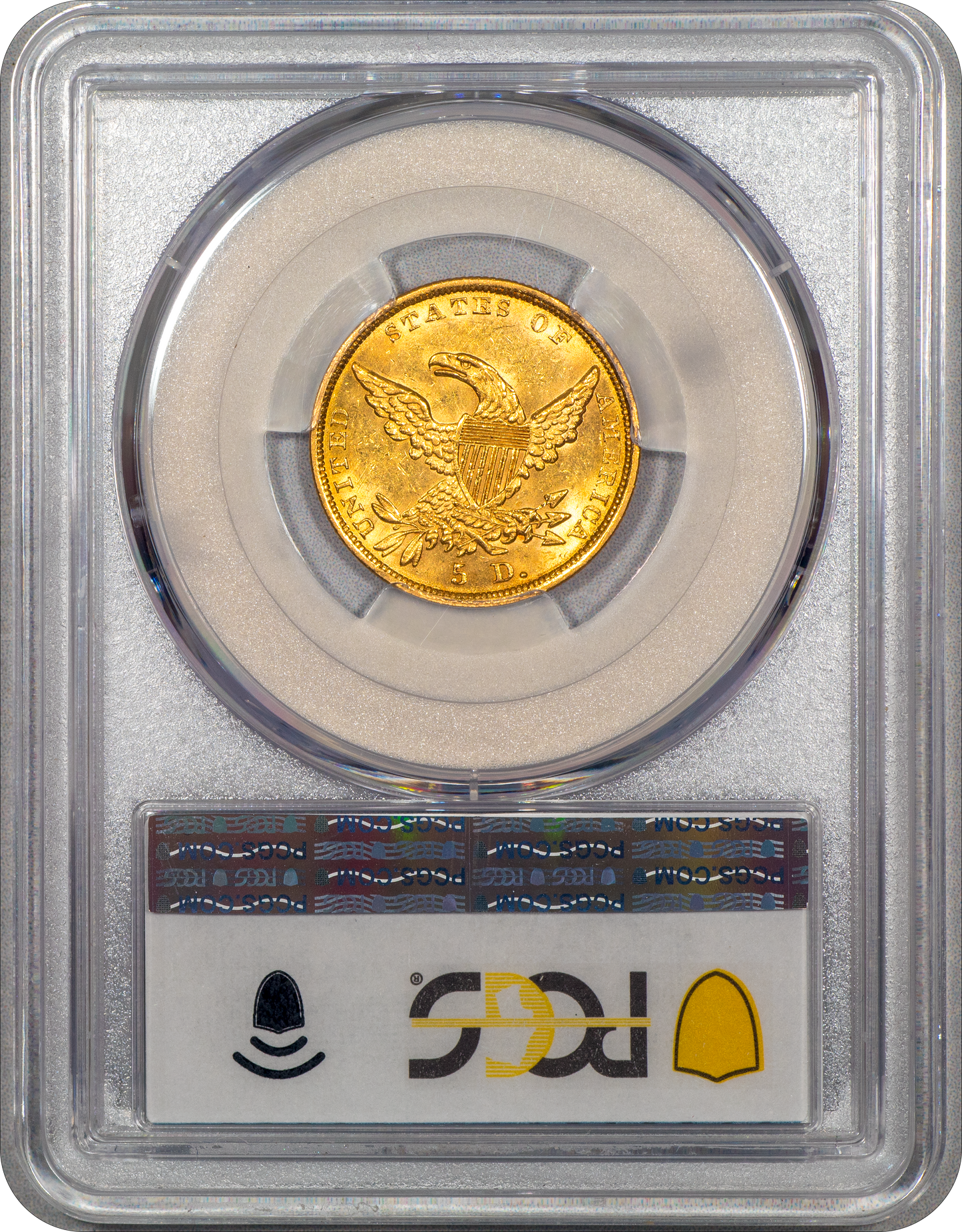 1836 $5 AU58 PCGS CAC