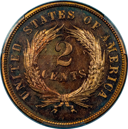 1866 2C PR66 RD CAM PCGS CAC
