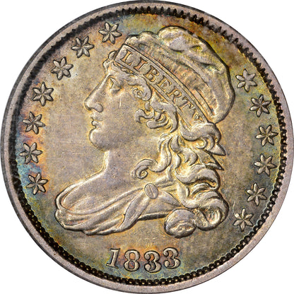 1833 10C LAST 3 HIGH XF45 OGH PCGS CAC