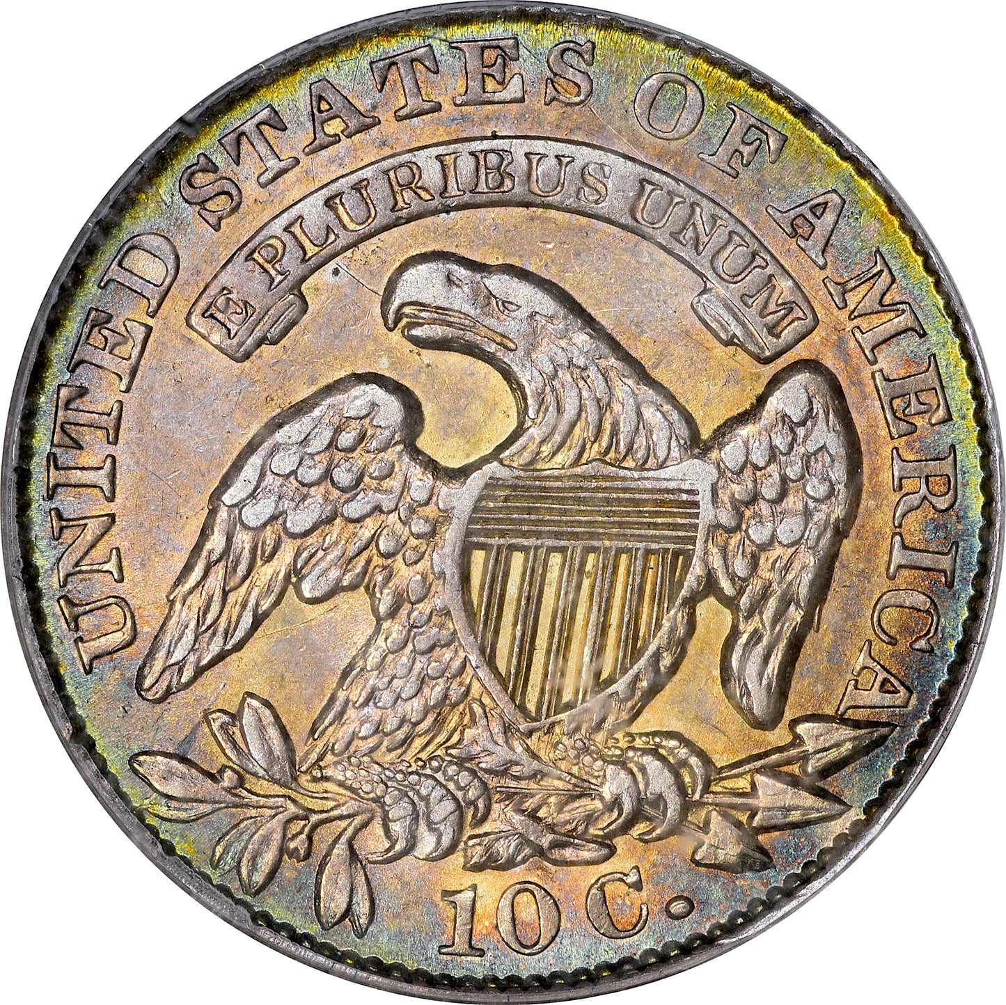 1833 10C LAST 3 HIGH XF45 OGH PCGS CAC