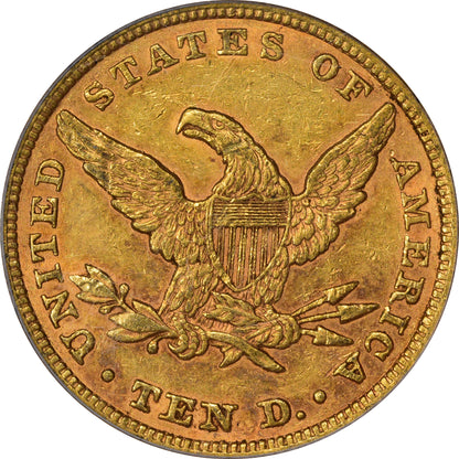 1859 $10 AU50 OGH PCGS CAC