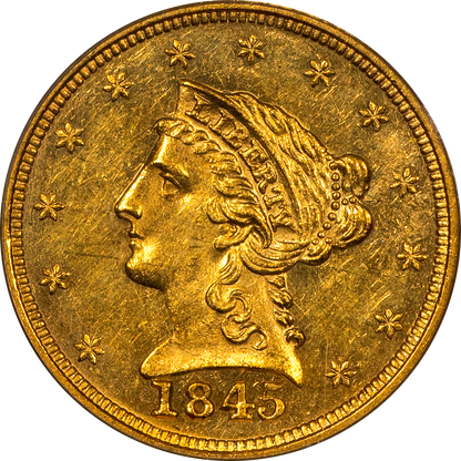 Buy 1845 Liberty Head Quarter Eagle $2.5 MS62 PCGS CAC