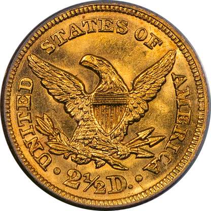 Buy 1845 Liberty Head Quarter Eagle $2.5 MS62 PCGS CAC Reverse