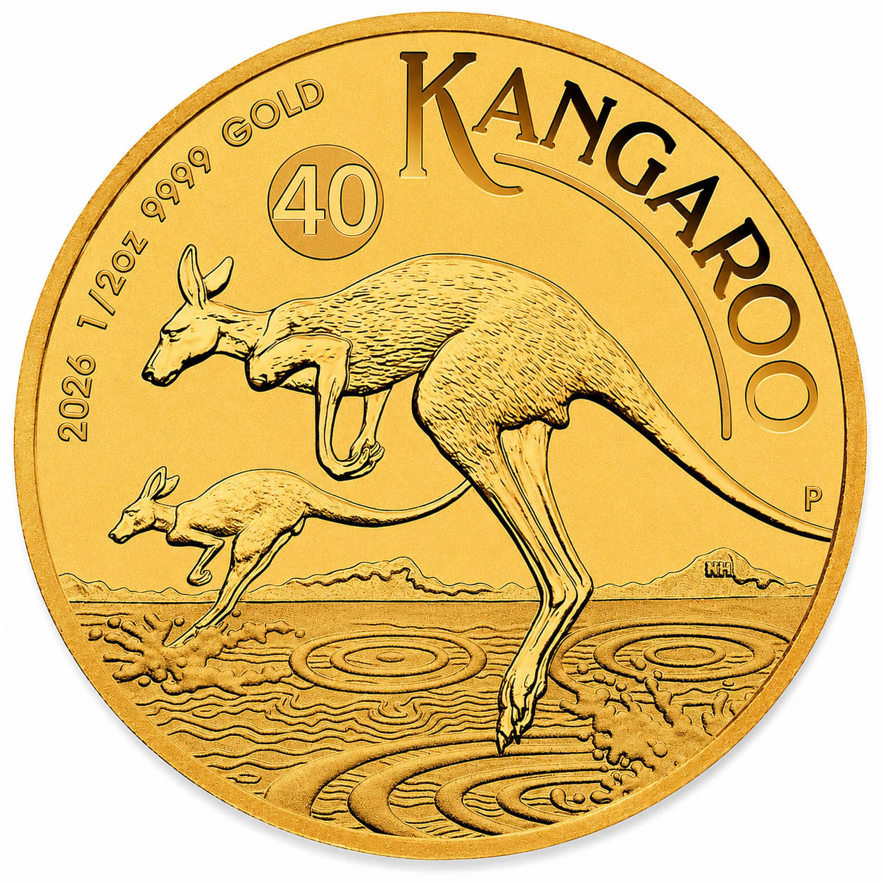 1/2 oz Australia Gold Kangaroo Coin BU - Random Year