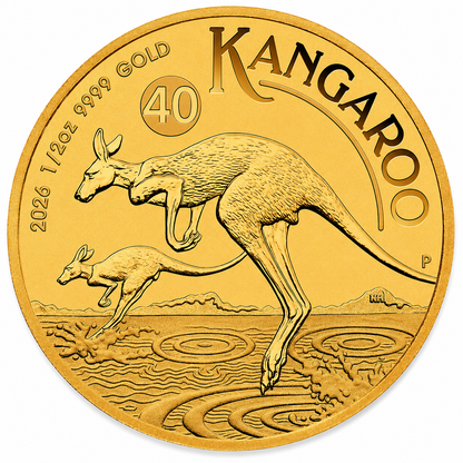 1/2 oz Australia Gold Kangaroo Coin BU - Random Year