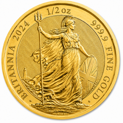 1/2 oz Gold British Britannia Coin BU Random Year