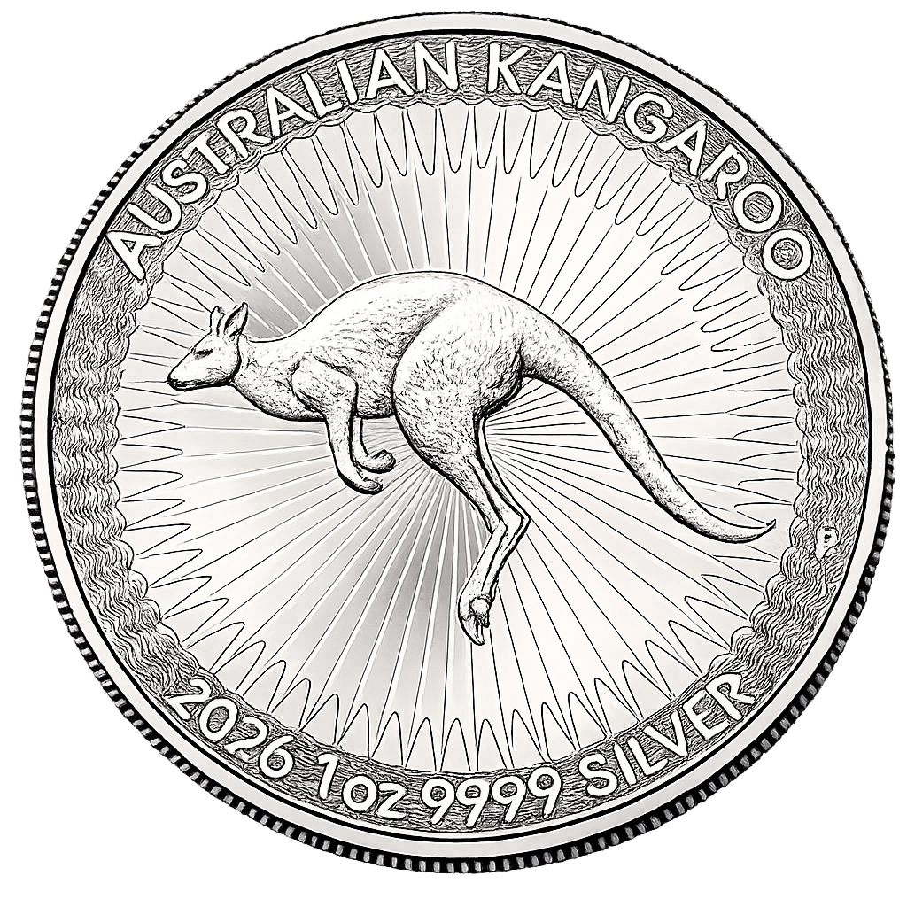 1 oz Australian Silver Kangaroo Coin BU - Random Year