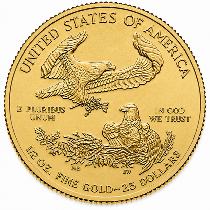 1/2 oz American Gold Eagle Coin BU Random Year