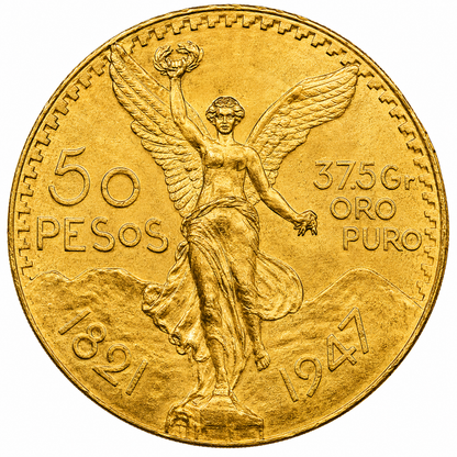 Mexican 50 Pesos Gold Coin AU-BU Condition - Random Year