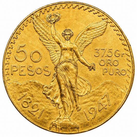 Mexican 50 Pesos Gold Coin AU-BU Condition - Random Year
