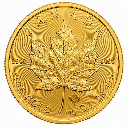 1/10 oz Gold Canadian Maple Leaf Coin BU - Random Year