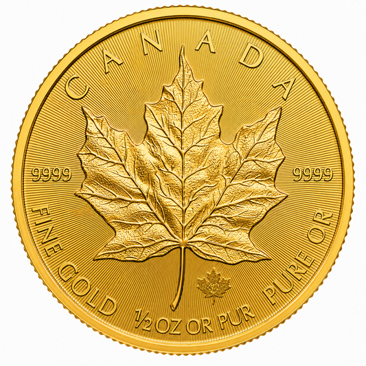 1/2 oz Gold Canadian Maple Leaf Coin BU - Random Year