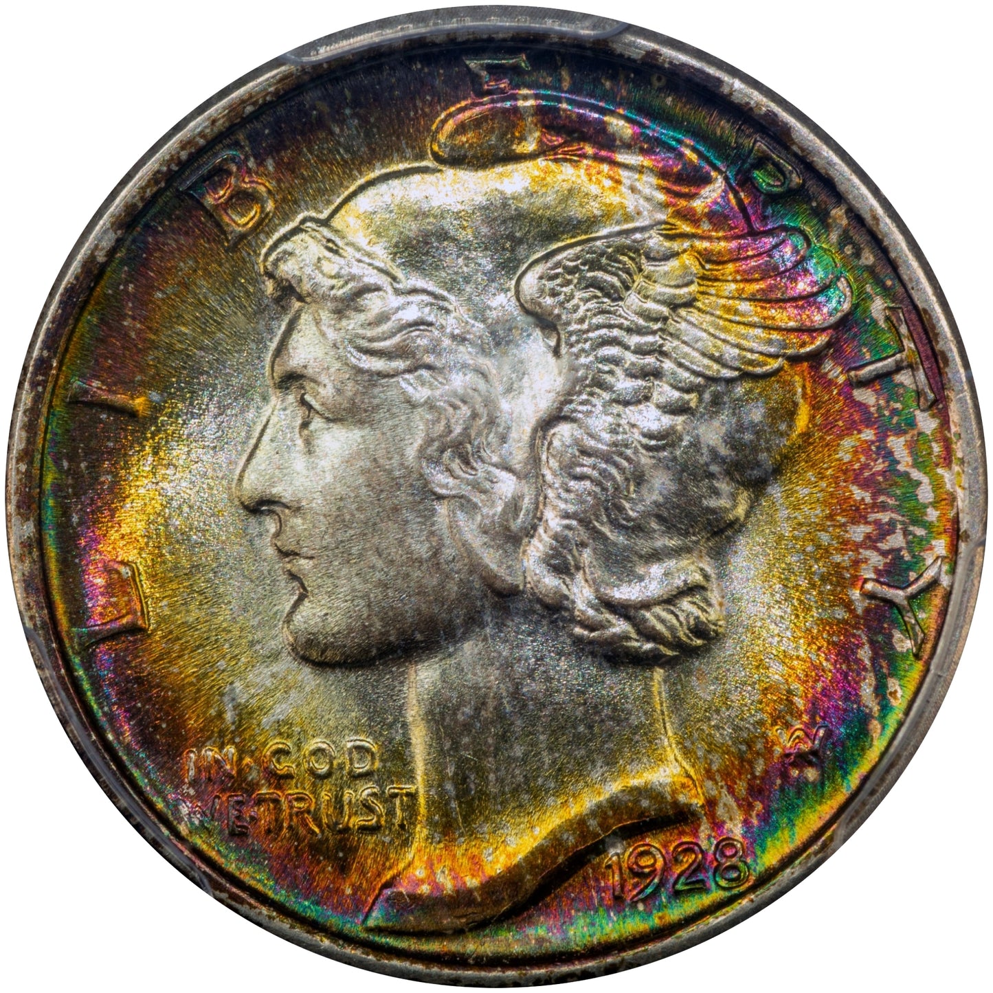 1928 10C MS68 FB PCGS CAC