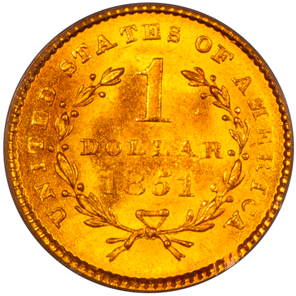 1851 G$1 MS64 PCGS