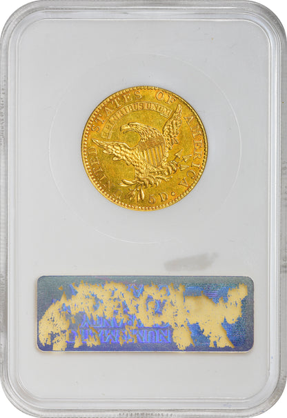 1823 $5 AU50 OH NGC GOLD CAC