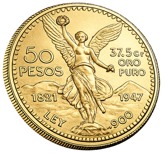 Mexican 50 Pesos Gold Coin AU-BU Condition - Random Year