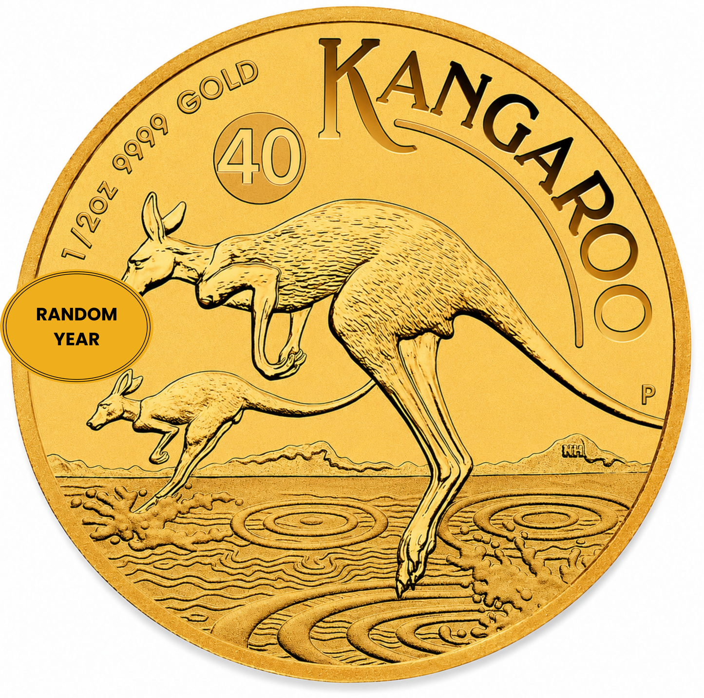 1/2 oz Australia Gold Kangaroo Coin BU - Random Year