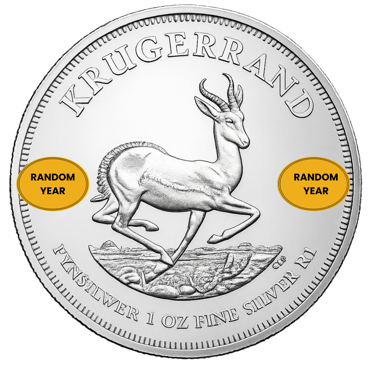 1 oz South African Silver Krugerrand Coin - Random Year