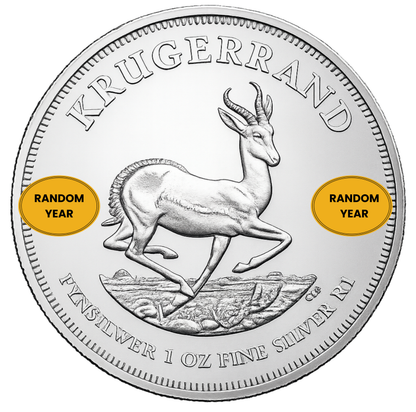 1 oz South African Silver Krugerrand Coin - Random Year