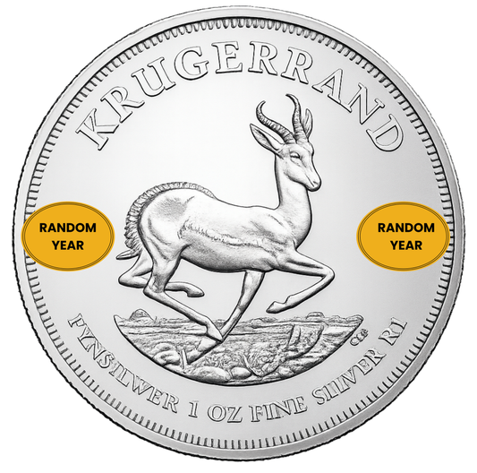 1 oz South African Silver Krugerrand Coin - Random Year