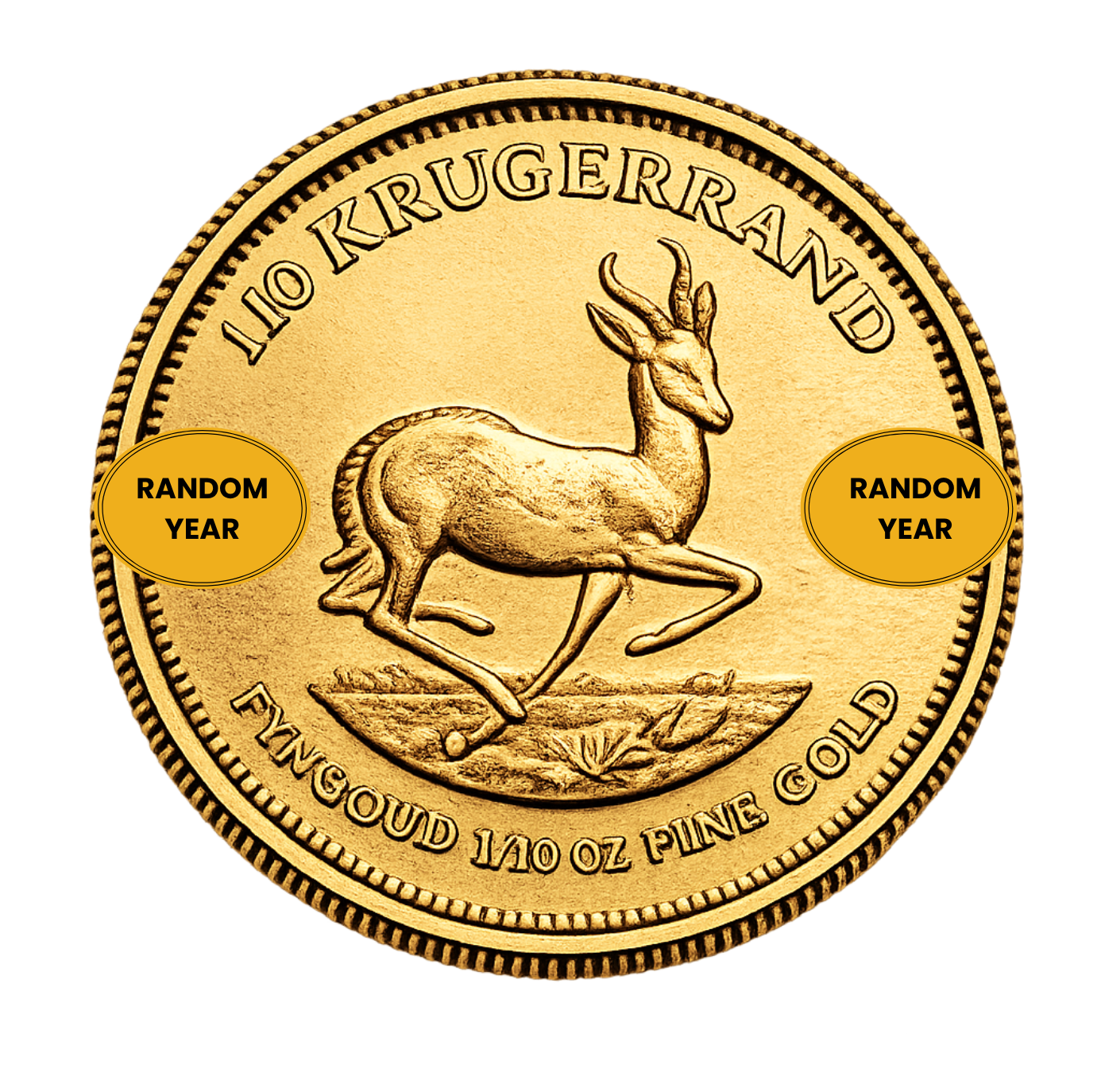 1/10 oz South African Gold Krugerrand Coin BU - Random Year