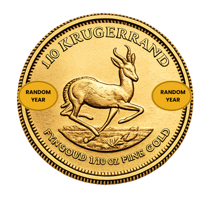 1/10 oz South African Gold Krugerrand Coin BU - Random Year