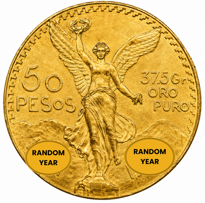 Mexican 50 Pesos Gold Coin AU-BU Condition - Random Year
