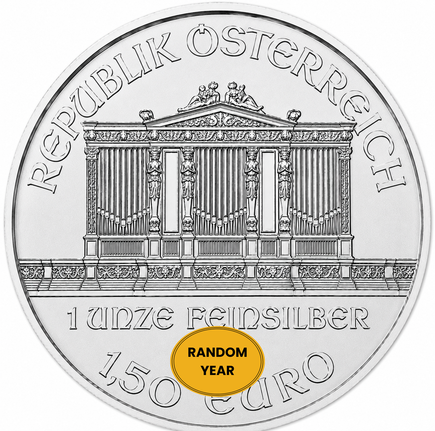1 oz Austrian Silver Philharmonic Coin BU - Random Year