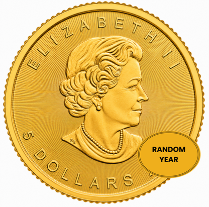 1/10 oz Gold Canadian Maple Leaf Coin BU - Random Year