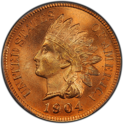 1904 1C INDIAN MS65 RD OGH PCGS EEPS