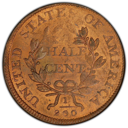 1806 1/2C MS63 RD PCGS CAC