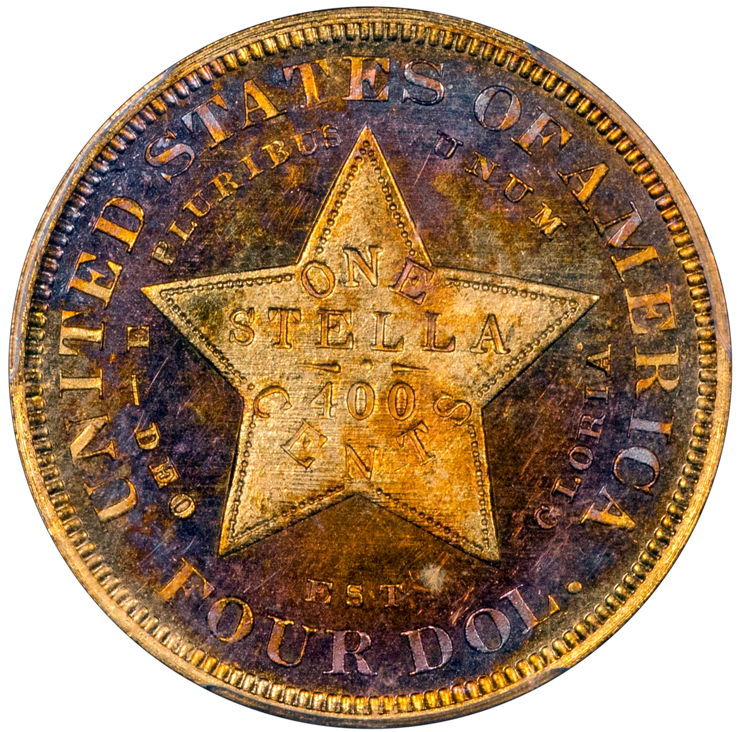 1879 $4 FLOWING HAIR STELLA PR64+ CAM PCGS CAC