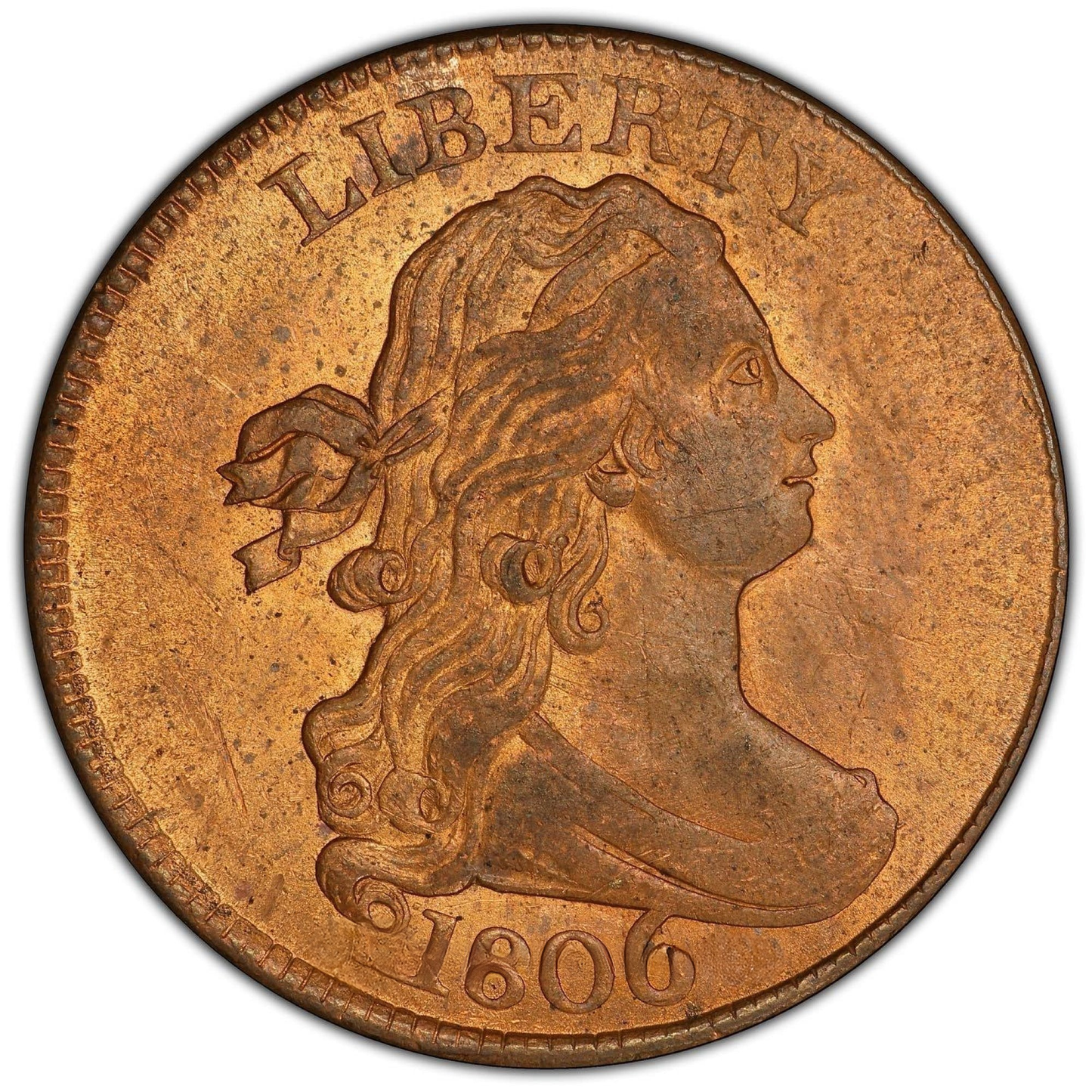 1806 1/2C MS63 RD PCGS CAC